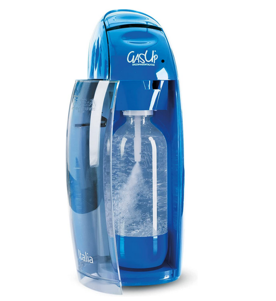Gasatore d'acqua Frizzante GasUp Mod. Italia blu, con bombola e bottiglia  incl.